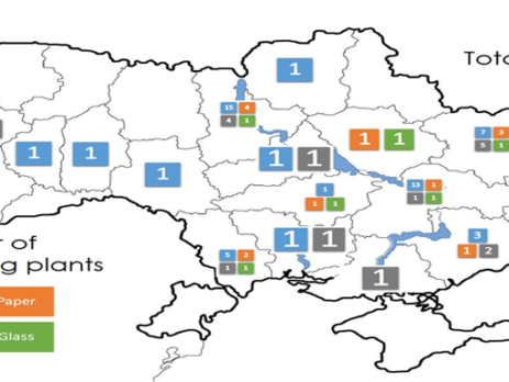 Karte der Ukraine mit Recyclinganlagen (c) Kyrylo Zvoryhin